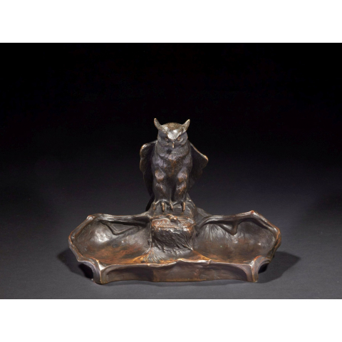 Encrier Hibou. C 1905.